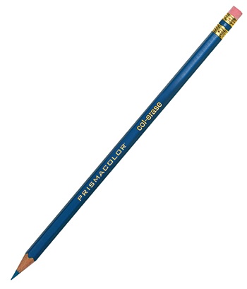 Dozen Blue Lead Blue Barrel Prismacolor Col-Erase Pencil with Eraser
