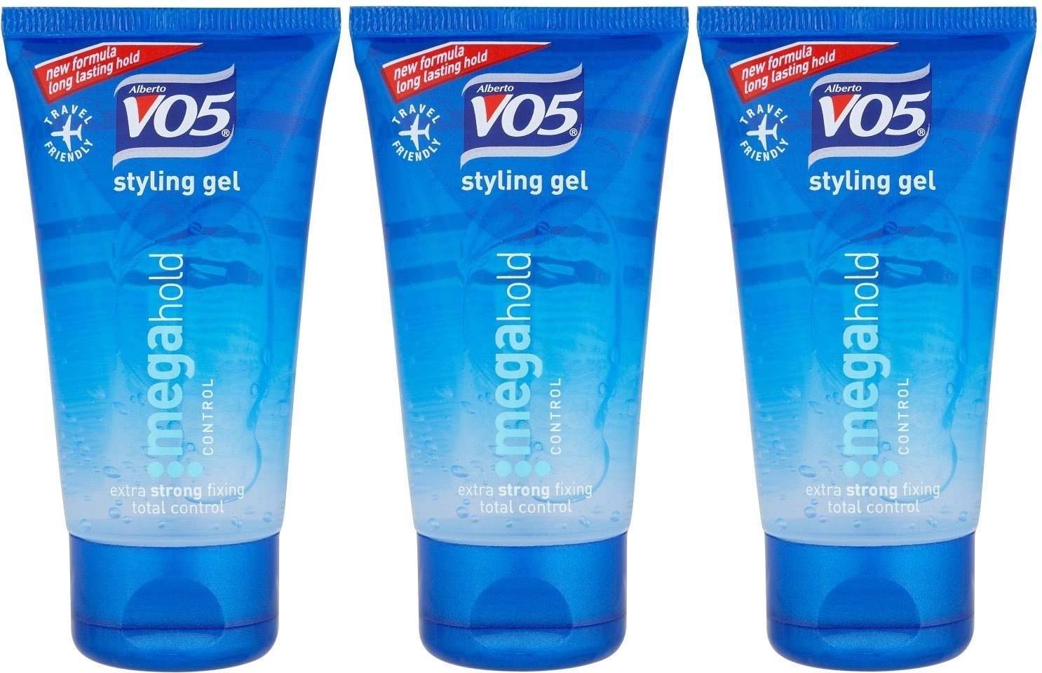 3 X Vo5 Hair Styling Gel Mega Hold 50ml Travel Size Mini Hair