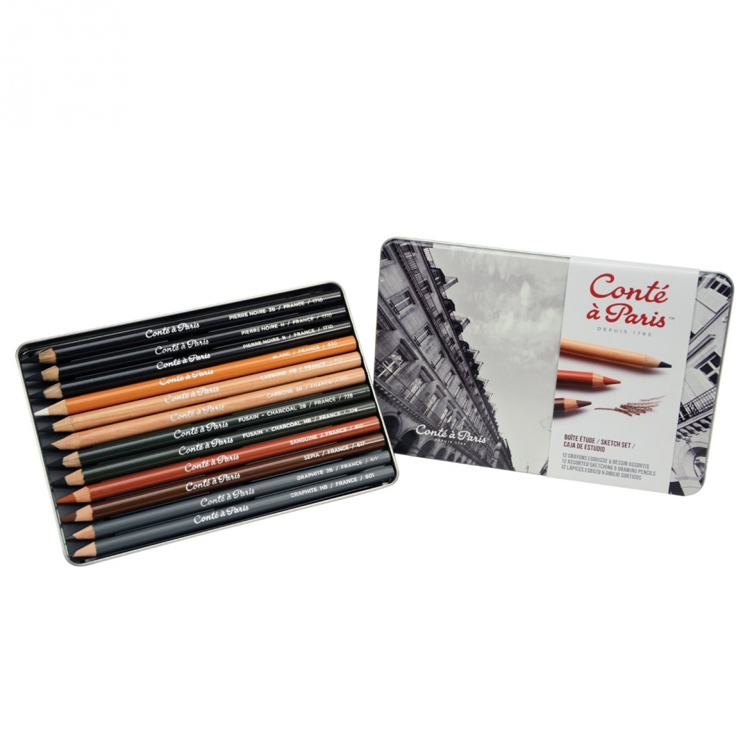 Conte A Paris The Sketch Set With Assorted Sketching Pencils By Cont Paris Shop Online For Arts Crafts In Australia