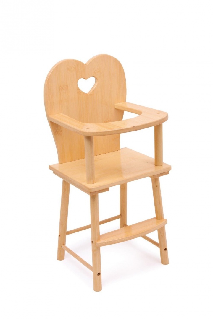 dolls wooden high chair and cot