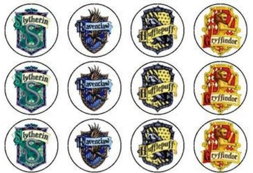 Harry Potter Hogwarts House Crests Edible Cake And Cupcake Toppers