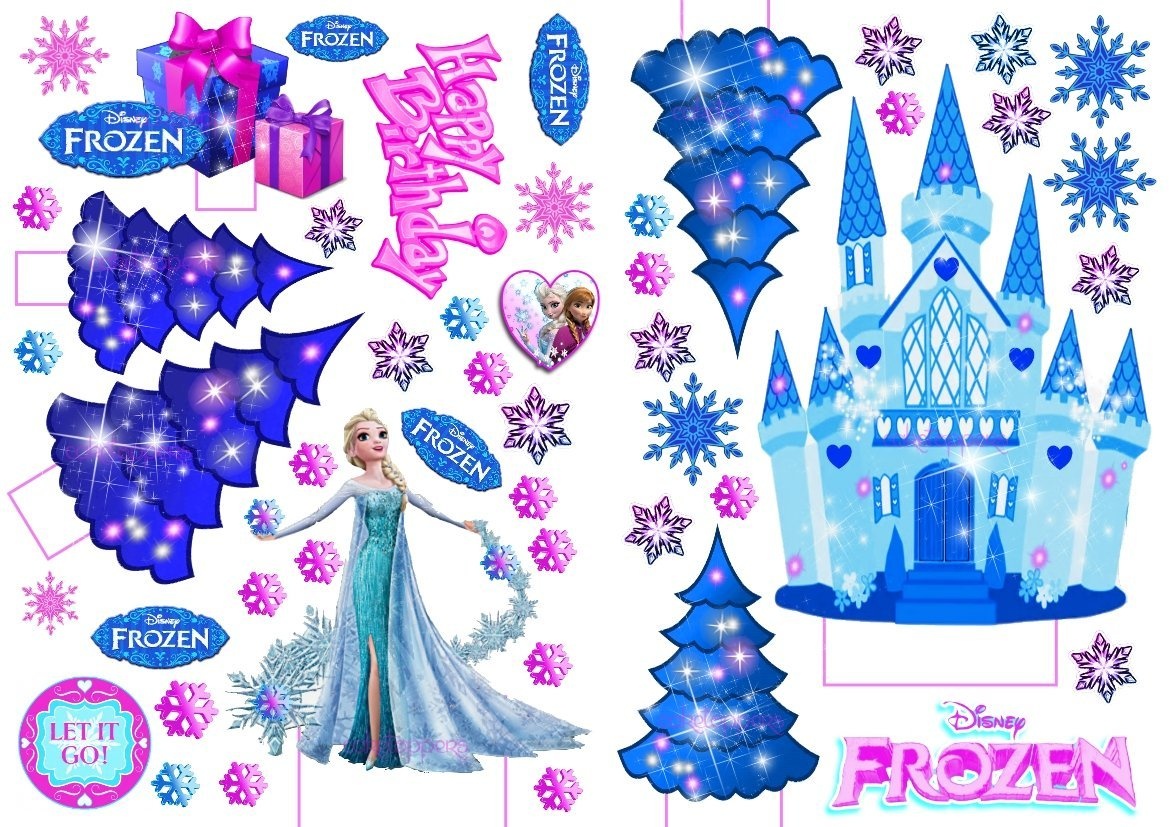 50pc edible frozen wafer card princess elsa castle scene cake toppers by cake toppers by nikki shop online for toys in australia