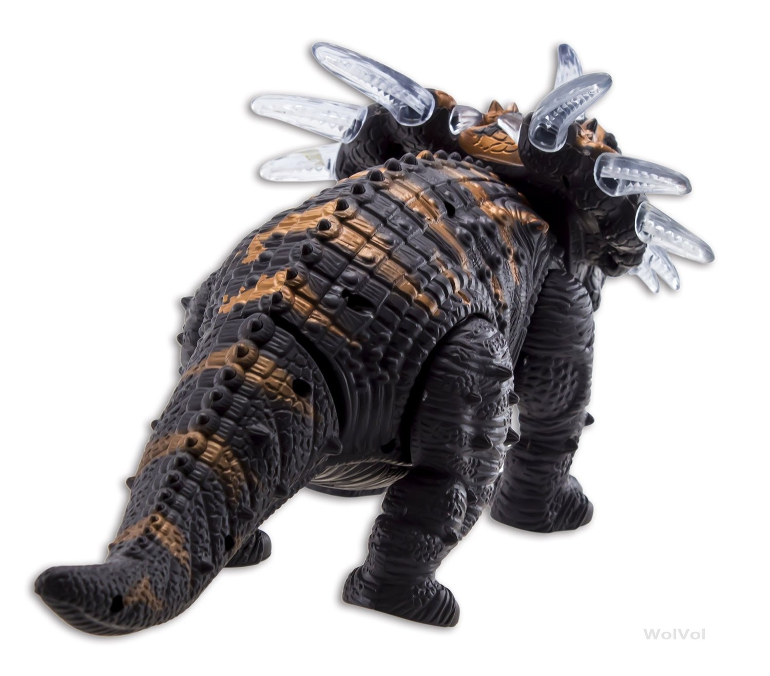 Walking Triceratops Dinosaur Toy Figure with Many Lights /& Loud Roar Sounds New