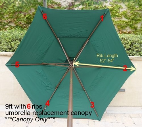 2.7m Umbrella Replacement Canopy 6 Ribs 