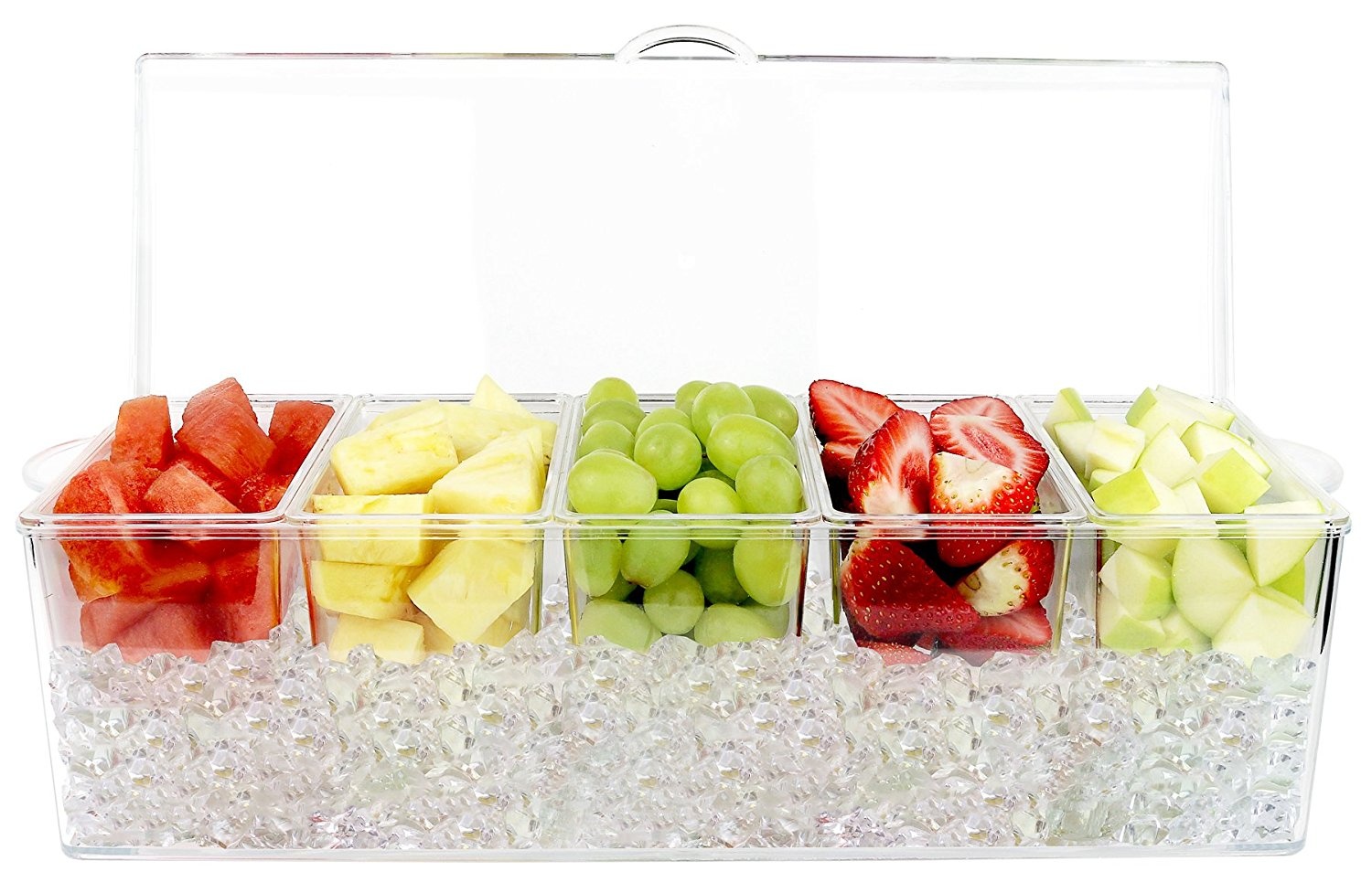 Clear Estilo 5 Section Condiment on Ice