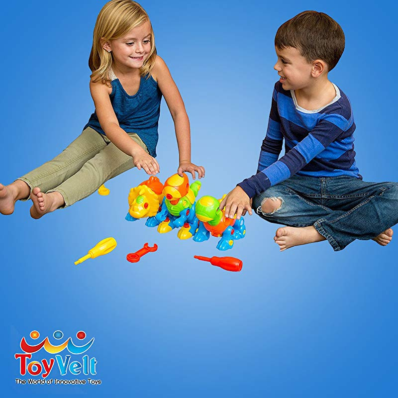 Dinosaur Toys Take Apart Toys With Tools Pack of 6 Dinosaurs - 218 pieces
