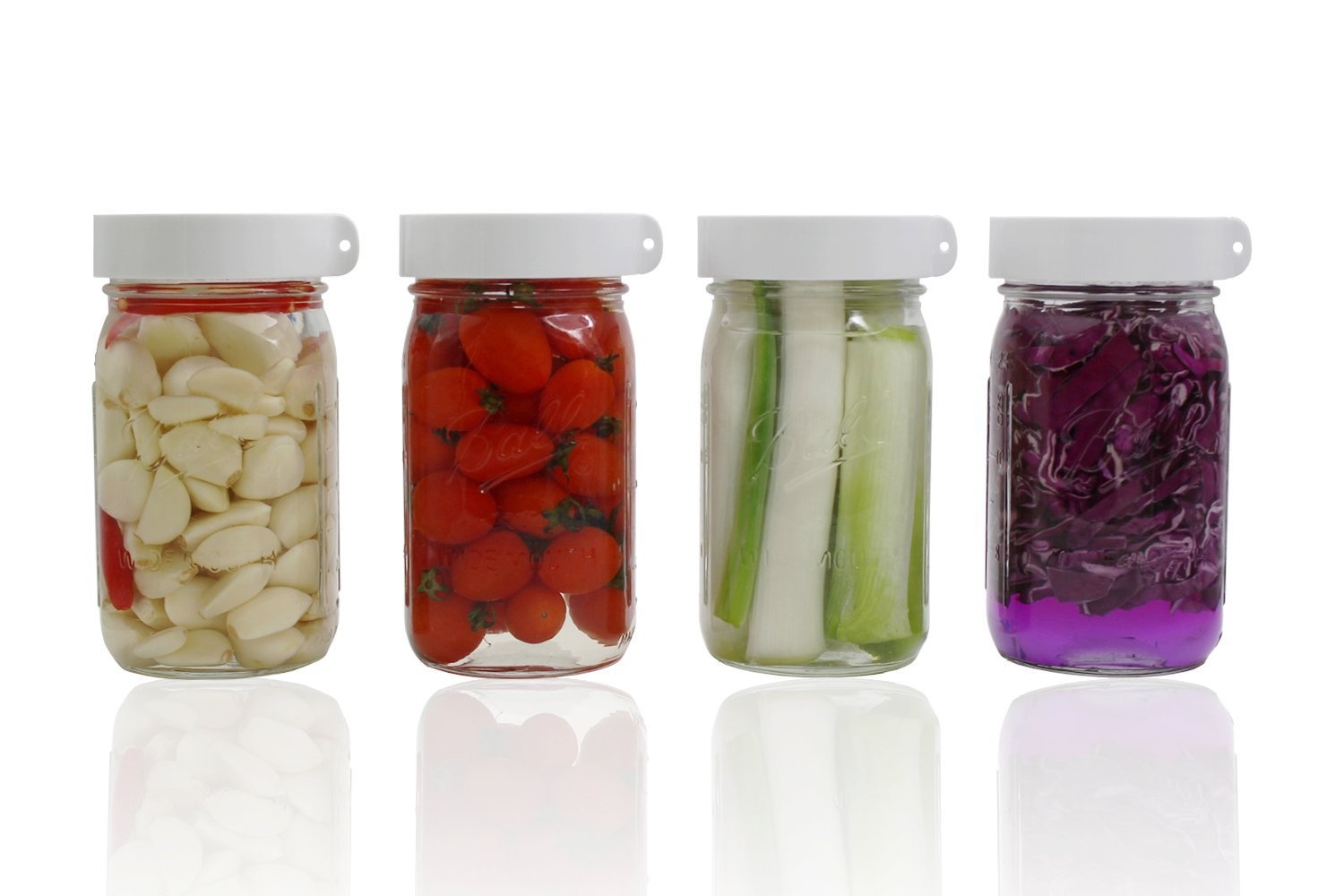 Pickles Or Fermented Probiotic Foods Black AMZUShome Fermenting Lids Kit Waterless Airlock For Wide Mouth Mason Jar Fermentation Not Crock Pots,Make Sauerkraut Kimchi 4 Pack+1 Pump+1 Sponge Brush