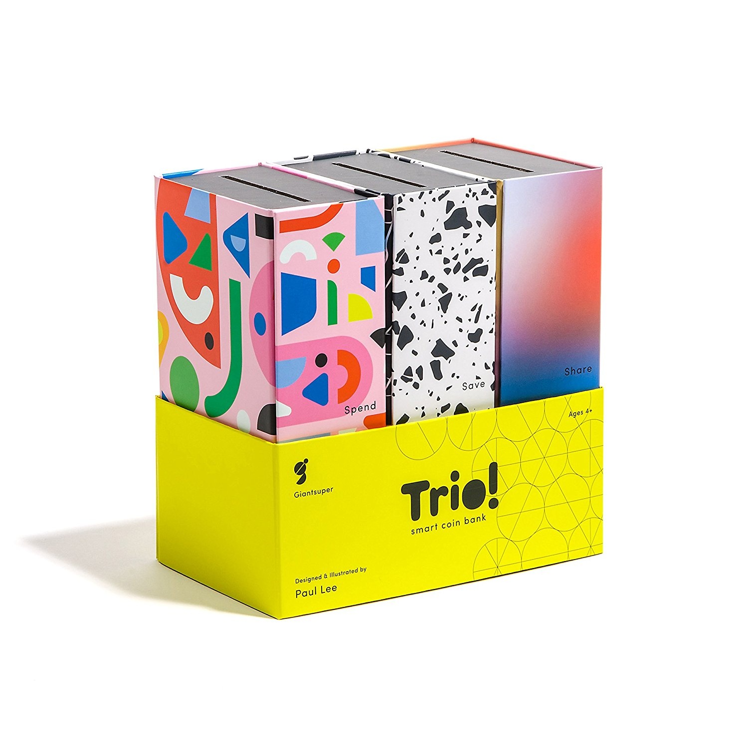 Giantsuper Trio 3-in-1 Money-Wise Educational Piggy Bank Smart Coin Bank