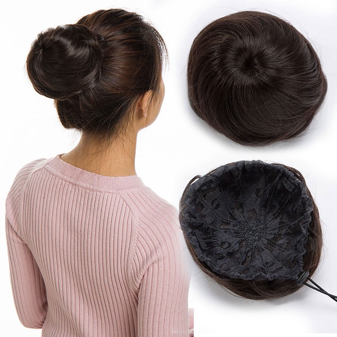 Hair Bun Updo Extensions Hair Pieces Hair Ribbon Ponytail