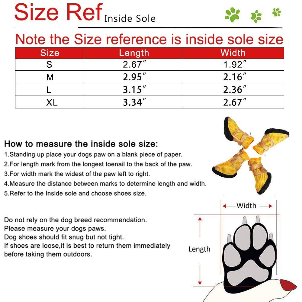 dog shoe sizes