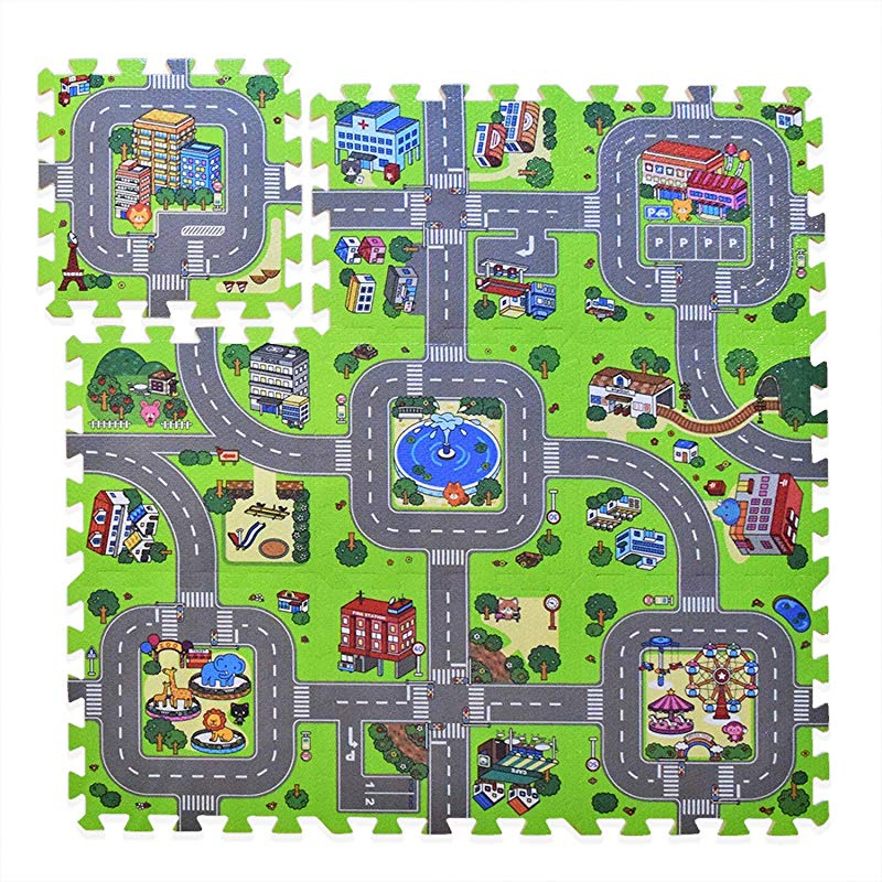 Exultimate Play Mat Road Toy Foam Playmat Interlocking Floor
