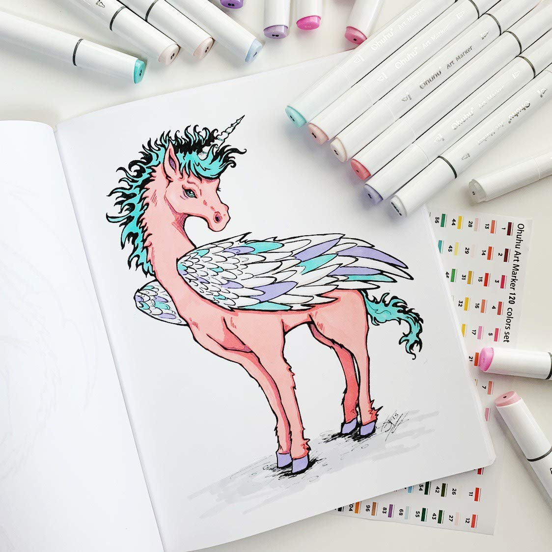 40 Color Dual Tips Permanent Marker Pens Art Markers for Kids Highlighter NEW