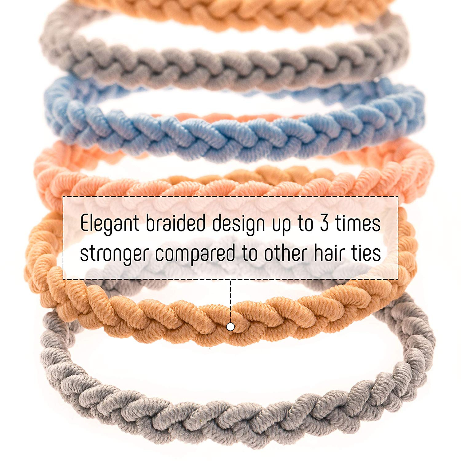 Hair Ties Braided Hair Tie 20 Pcs Elastic Hair Ties No Crease Hair