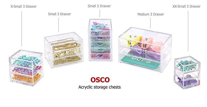 Osco Small Clear Acrylic Triple Drawer By Osco Shop Online For
