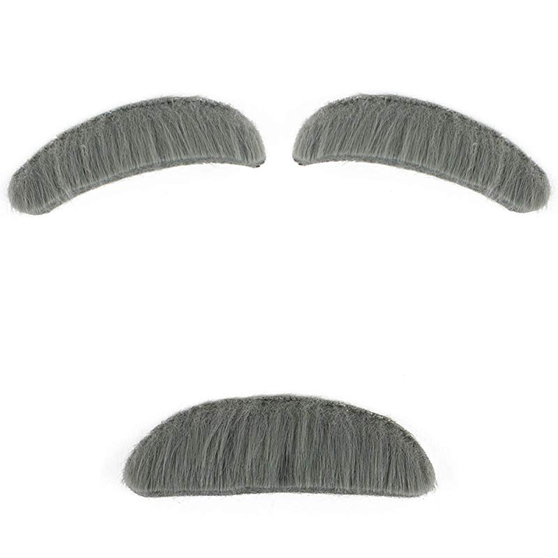 Old Man Eyebrows /& Moustache Set Einstein Mustache Self Adhesive